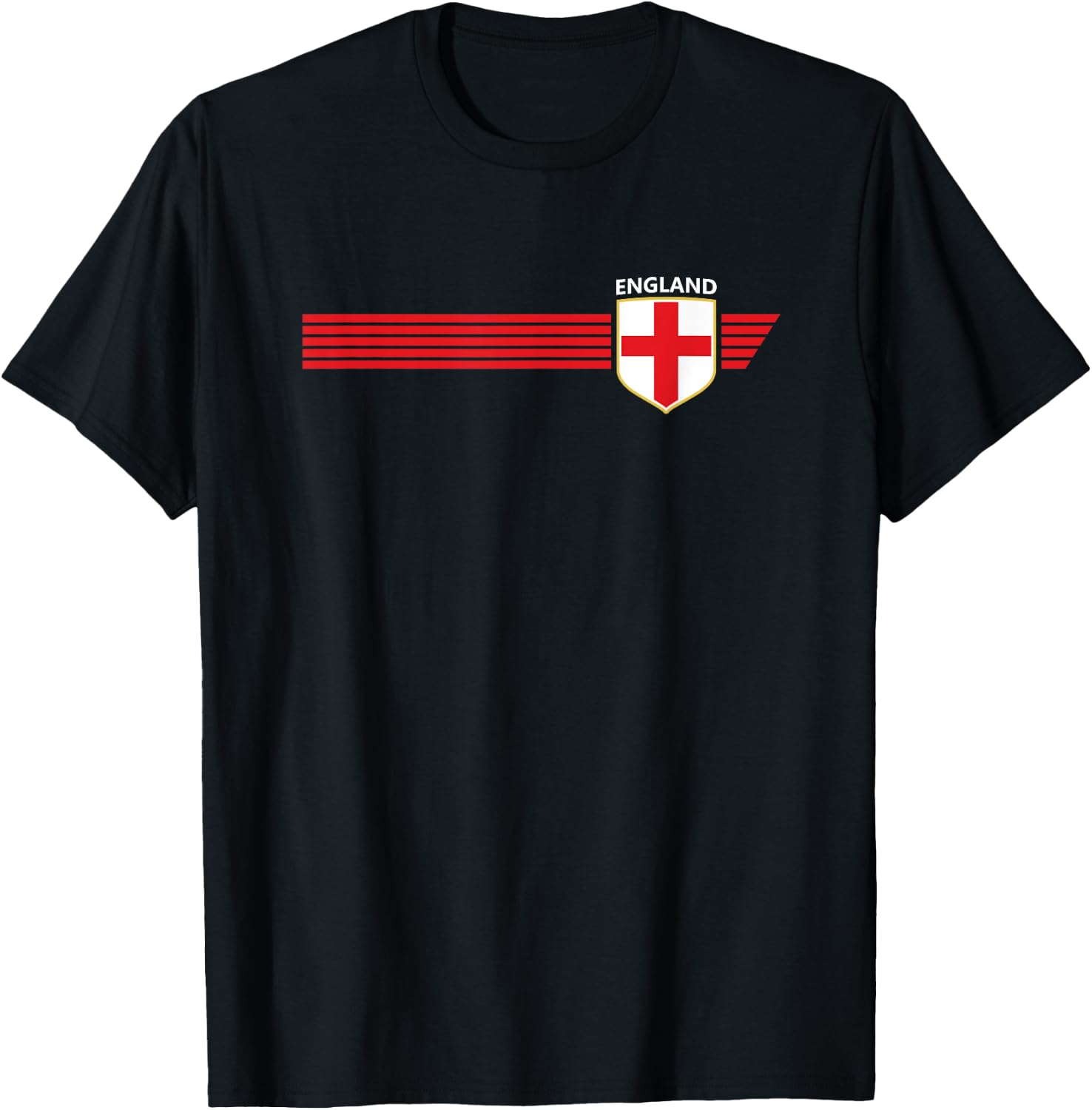 Vintage England Flag Shirt English Crest Great Britain UK T-Shirt - T-Shirt | Black