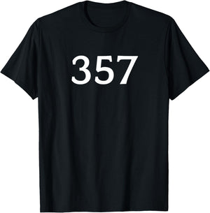 Number 357 , # Jersey Sports Birthdays T-Shirt - T-Shirt | Black