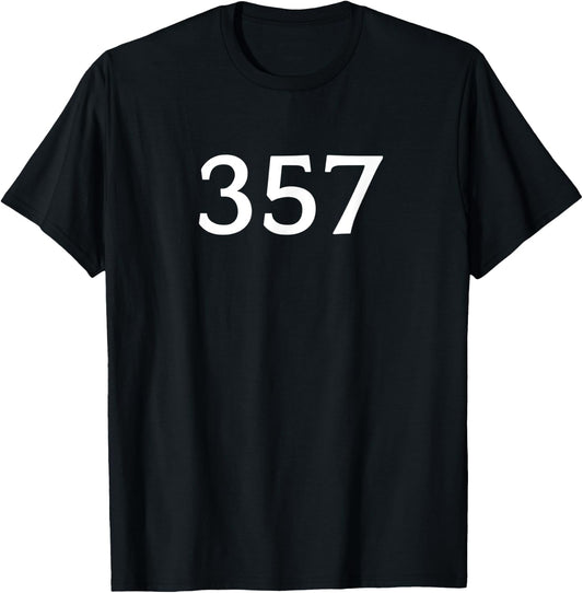 Number 357 , # Jersey Sports Birthdays T-Shirt - T-Shirt | Black
