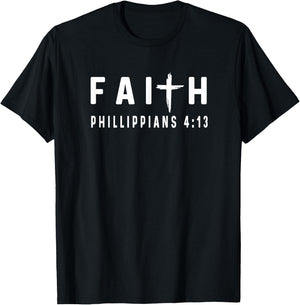 Philippians 4:13 4 13 Faith - God Jesus Religious Christian T-Shirt - T-Shirt | Black