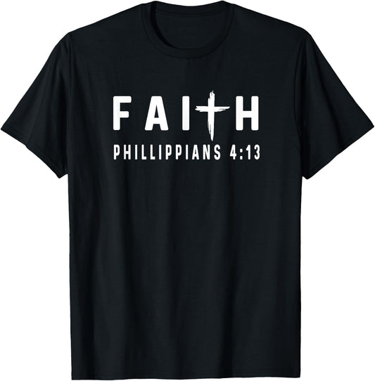 Philippians 4:13 4 13 Faith - God Jesus Religious Christian T-Shirt - T-Shirt | Black
