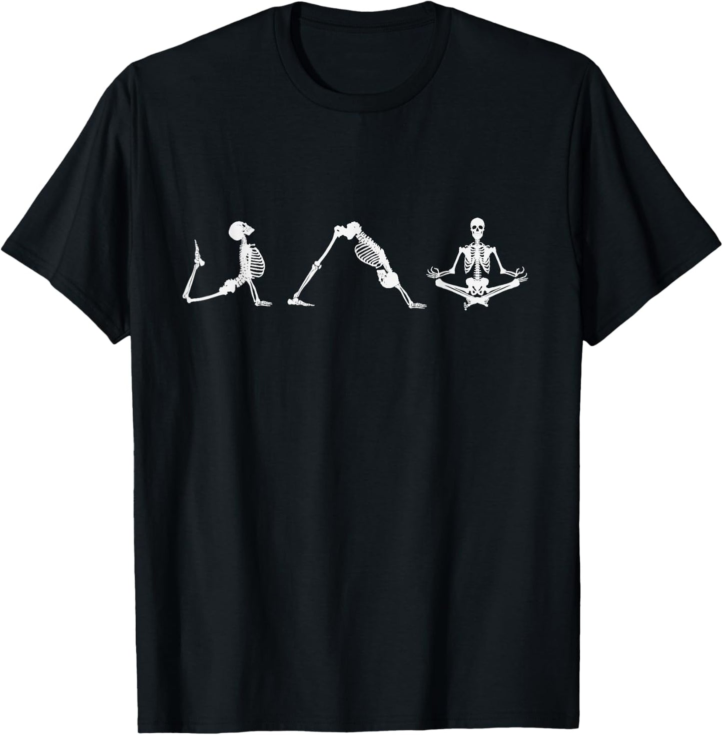 Halloween Yoga Skeleton Yoga Pose Namaste T-Shirt - T-Shirt | Black