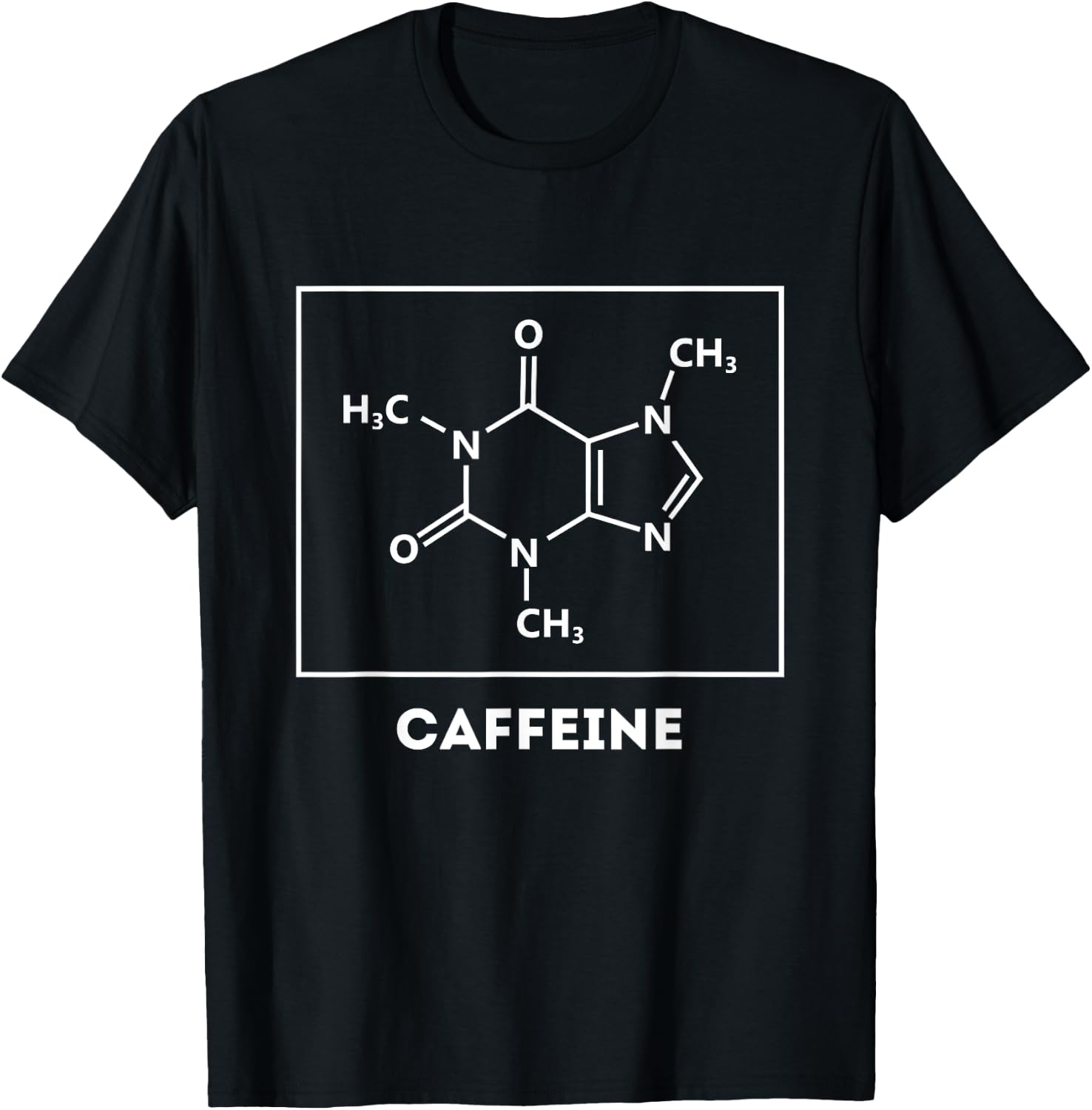 Caffeine Molecule Chemical Formula For Coffee lover Funny T-Shirt - T-Shirt | Black