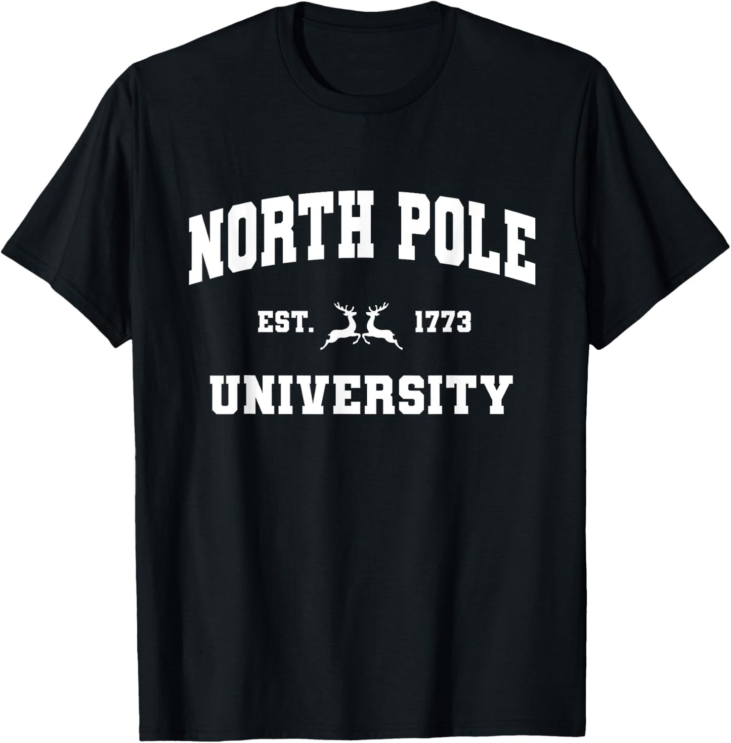 Christmas North Pole University Santa Workshop Elves Red T-Shirt - T-Shirt | Black