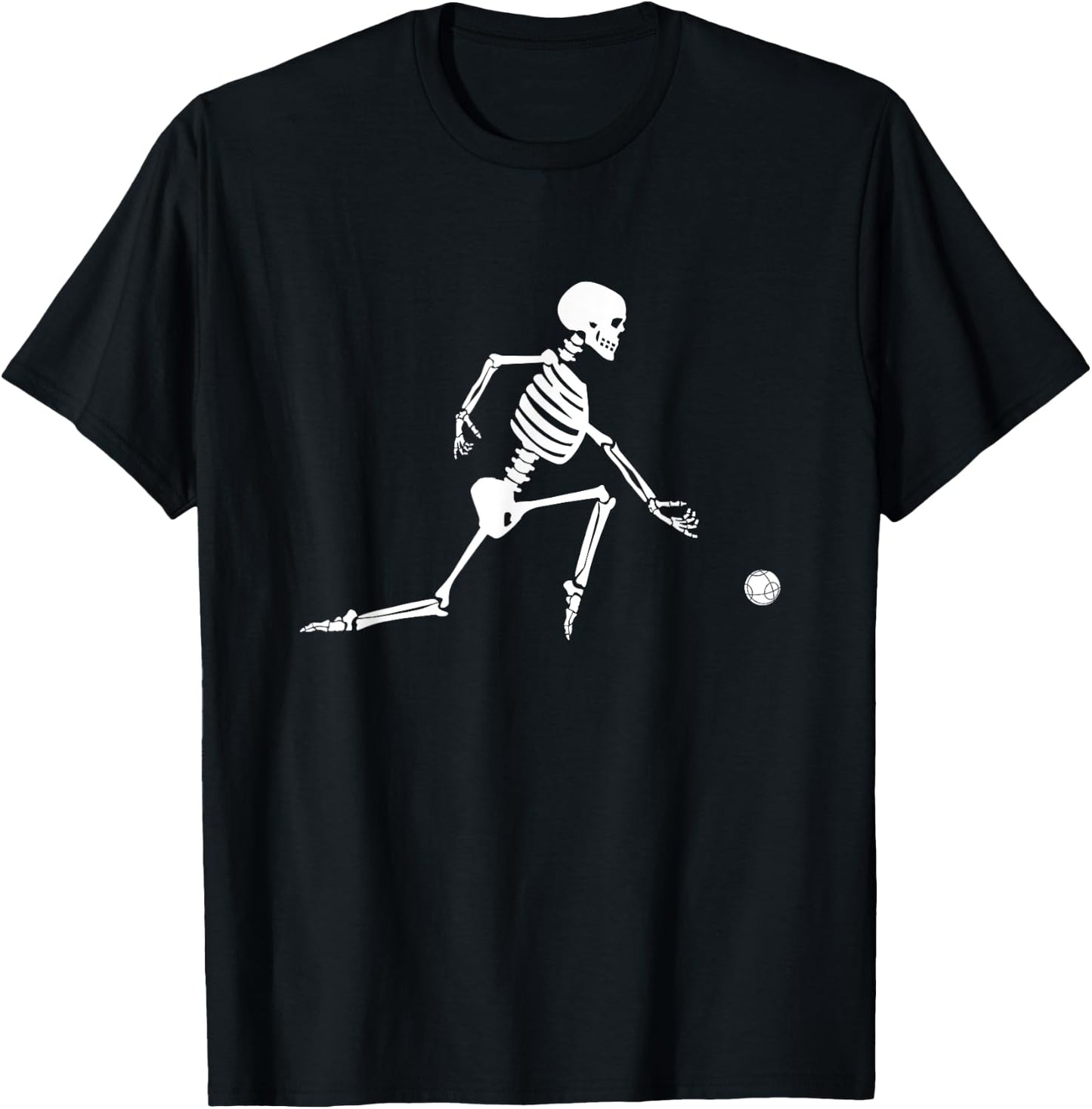 Skeleton Playing Bocce Ball - Bocce Ball Halloween T-Shirt - T-Shirt | Black