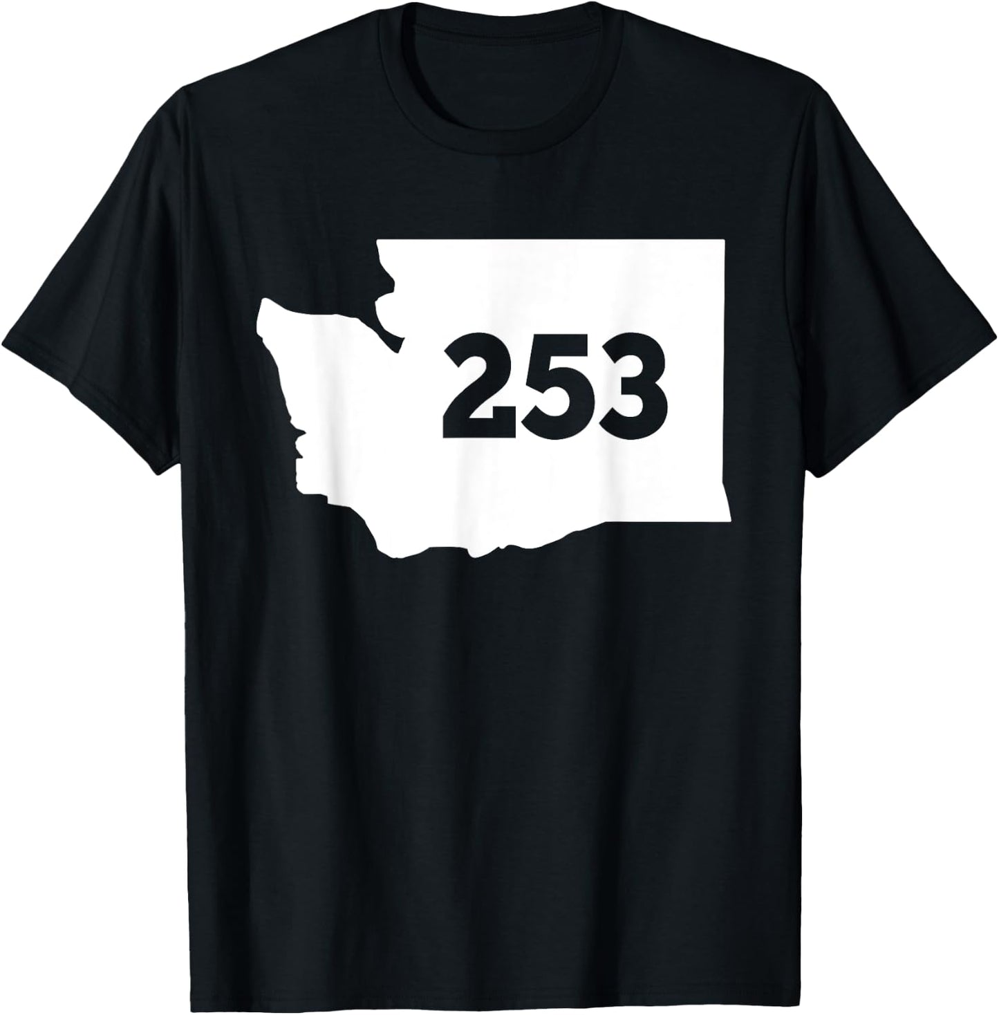 Washington 253 Area Code T-Shirt - T-Shirt | Black