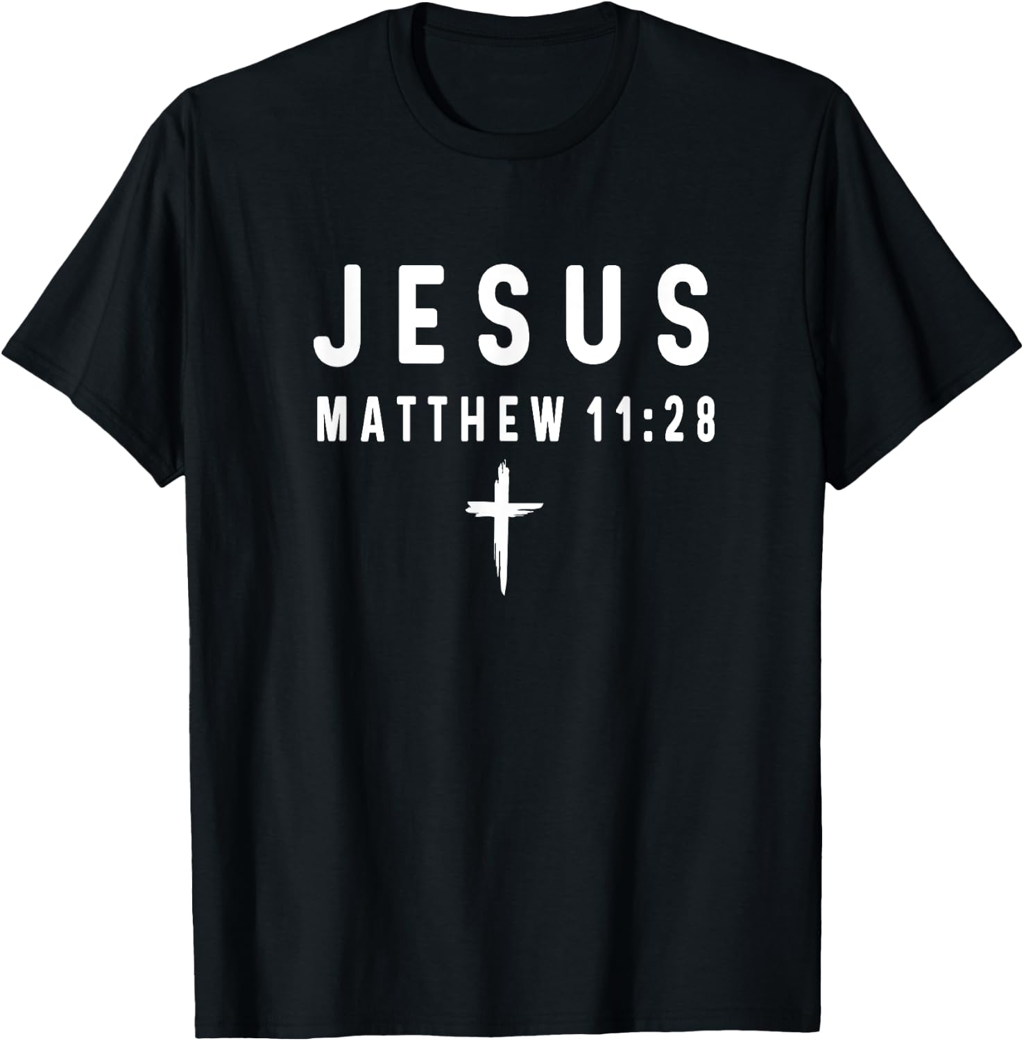 Matthew 11:28 11 28 Faith - God Jesus Religious Christian T-Shirt - T-Shirt | Black