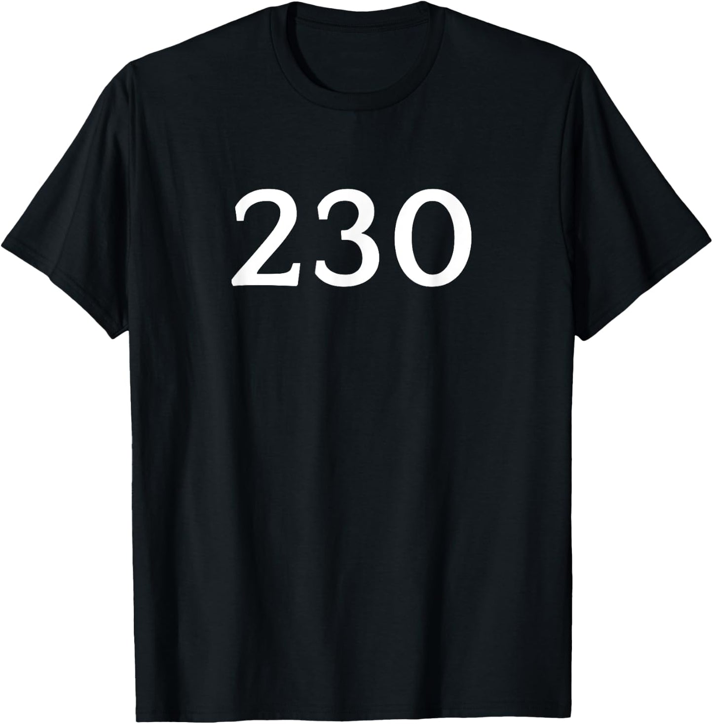 Number 230 , # Jersey Sports Birthdays T-Shirt - T-Shirt | Black