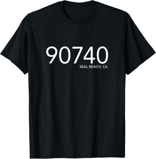 My Happy Place Is 90740 Seal Beach CA California T-Shirt - T-Shirt | Black