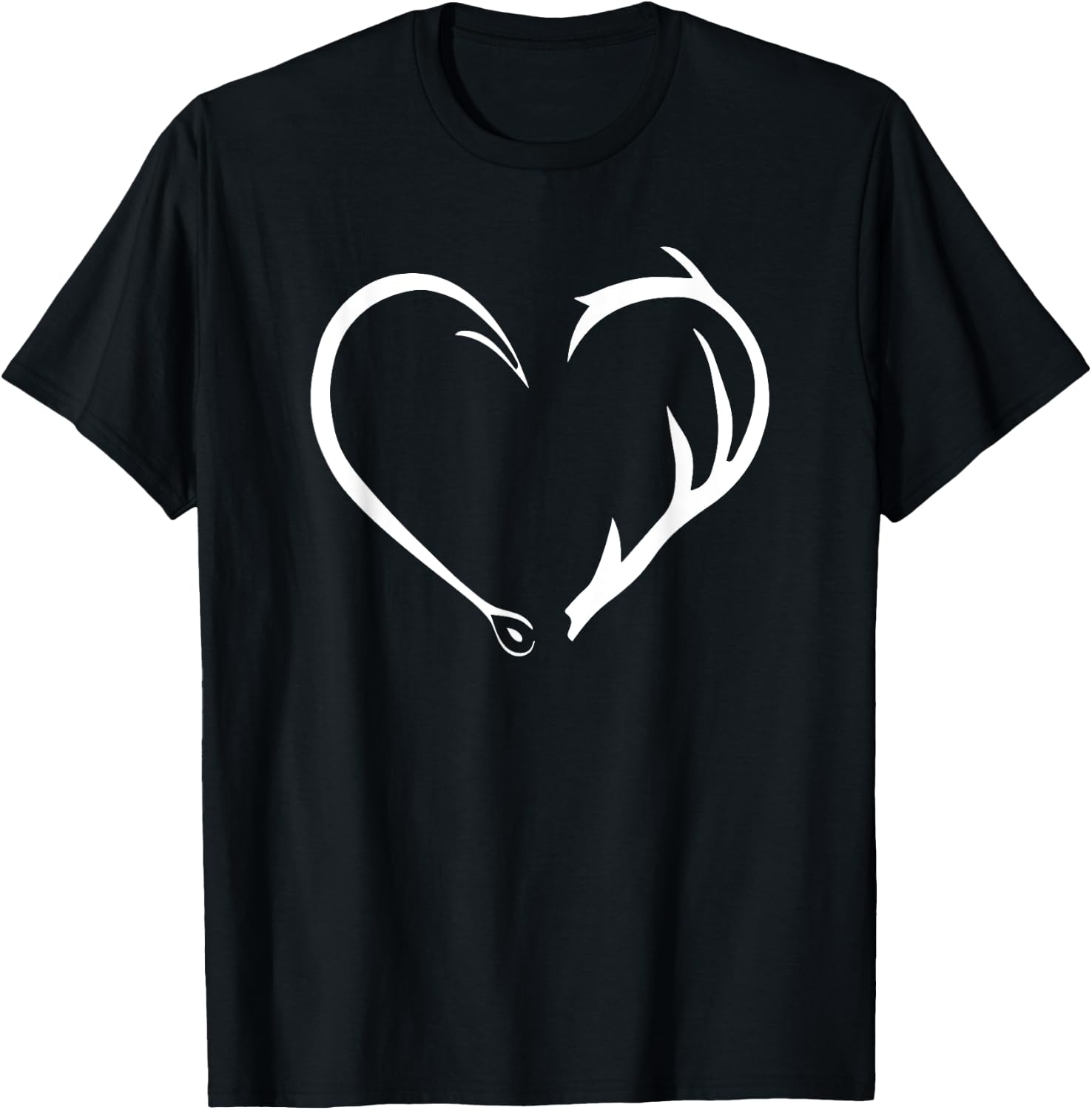 Hunter Antler Fishing Hooks & Shed T-Shirt - T-Shirt | Black