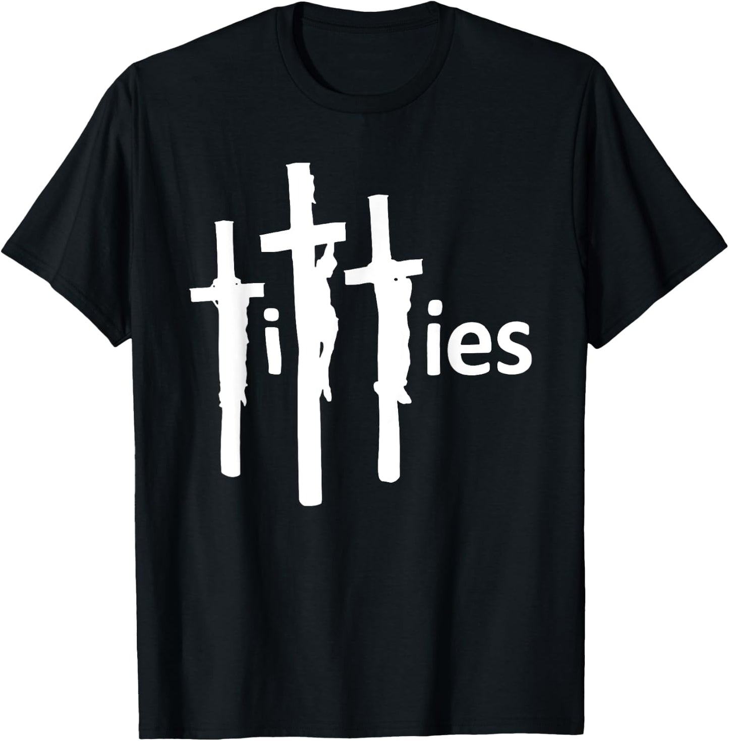 Titties on the Cross, Funny Offensive, Funny Sarcastic Jesus T-Shirt - T-Shirt | Black