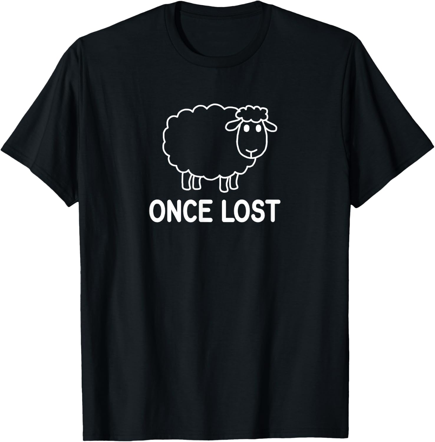 Sheep, Once Lost, Faith, Christian, Life Quotes T-Shirt - T-Shirt | Black