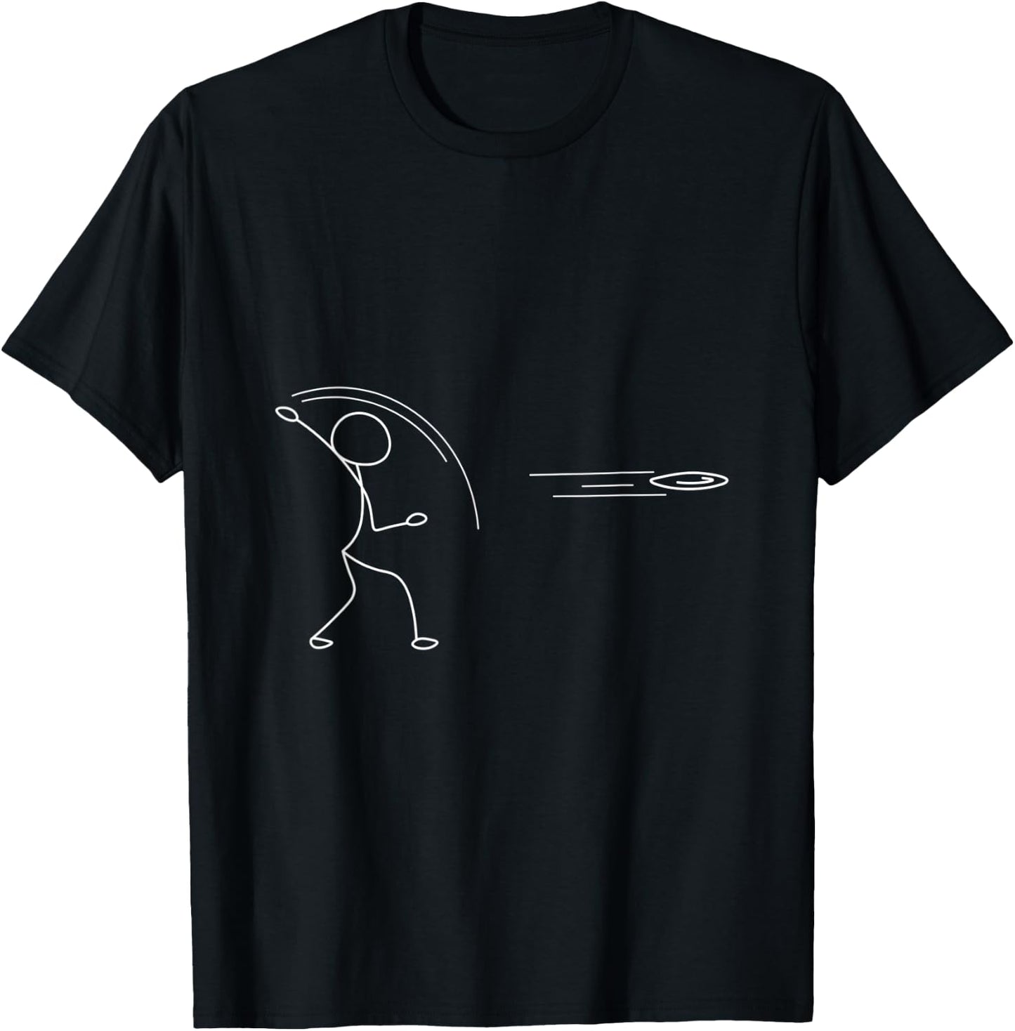Stick Disc Golfer Disc Golfing Sport Lover Frisbee Stickman T-Shirt - T-Shirt | Black