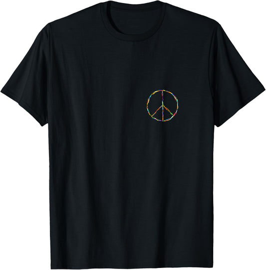 Colorful Peace Sign Small & Basic T-Shirt - T-Shirt | Black