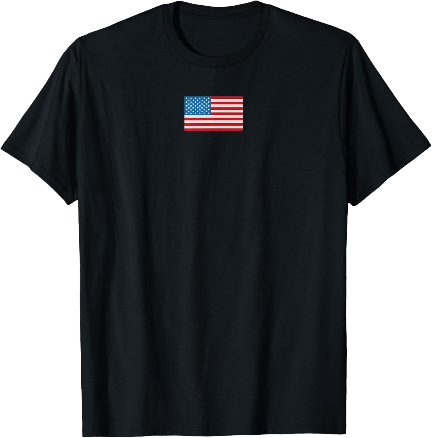 Trendy Centered Classic Patriotic Flag American T-Shirt - T-Shirt | Black