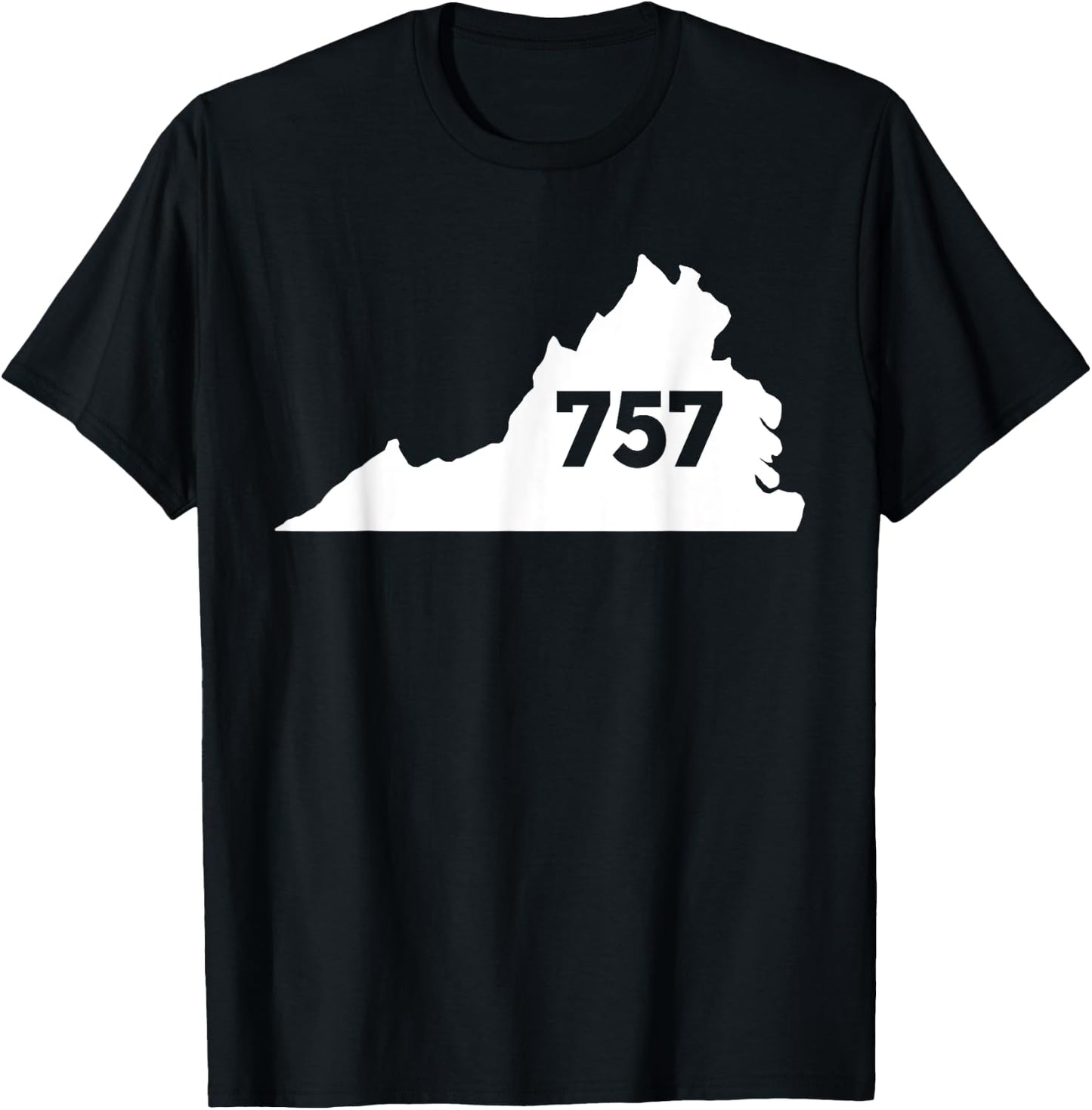 Virginia 757 Area Code T-Shirt - T-Shirt | Black