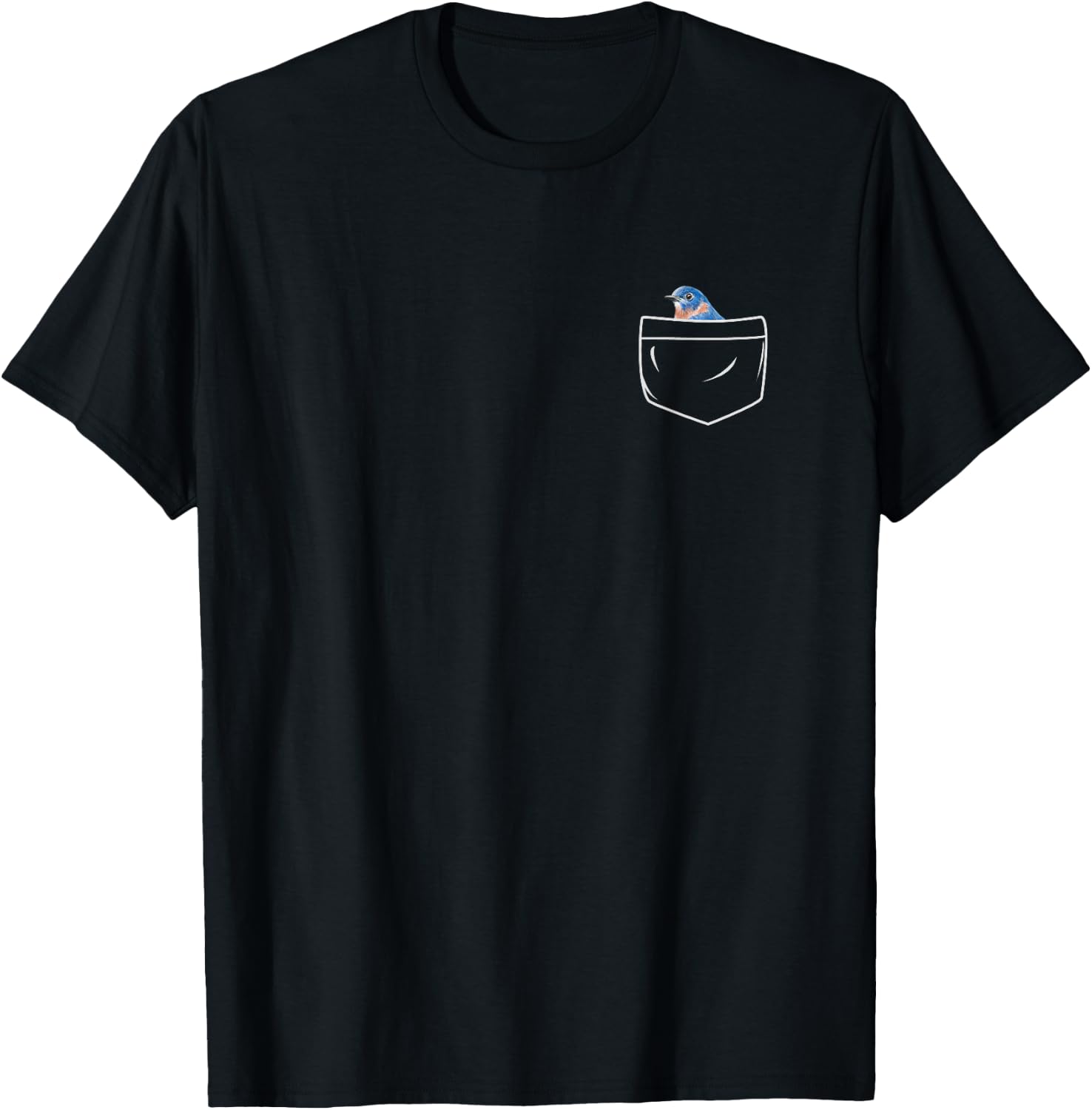 Eastern Bluebird In A Pocket Funny Bird Lover Birdwatcher T-Shirt - T-Shirt | Black