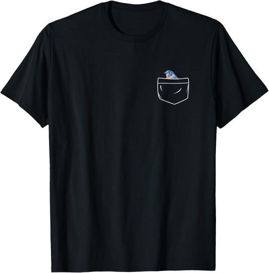Eastern Bluebird In A Pocket Funny Bird Lover Birdwatcher T-Shirt - T-Shirt | Black
