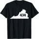 Virginia 434 Area Code T-Shirt - T-Shirt | Black