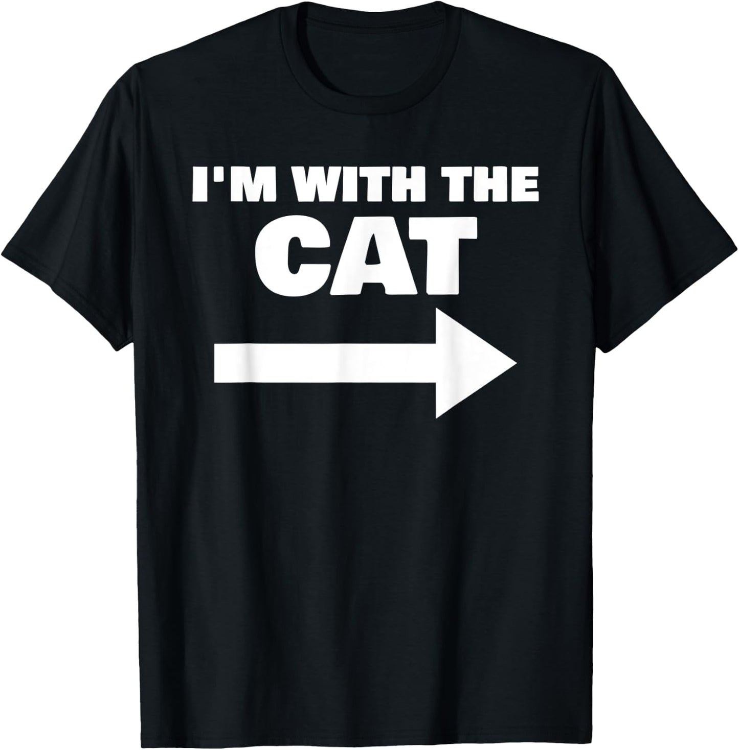 I'm With The Cat Funny Matching Halloween Couple Costume T-Shirt - T-Shirt | Black