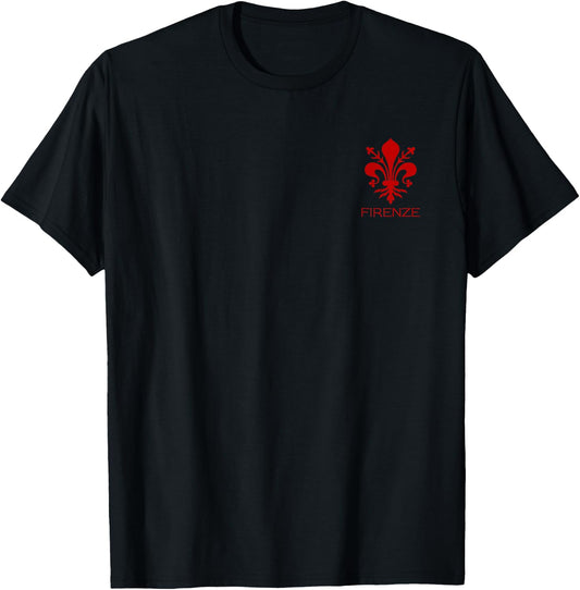Flag of Florence Italy Tuscany Firenze Emblem Arms T-Shirt - T-Shirt | Black