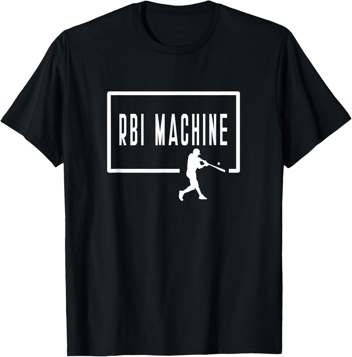 RBI Machine Baseball Batter Homerun Funny Game Saying Player T-Shirt - T-Shirt | Black