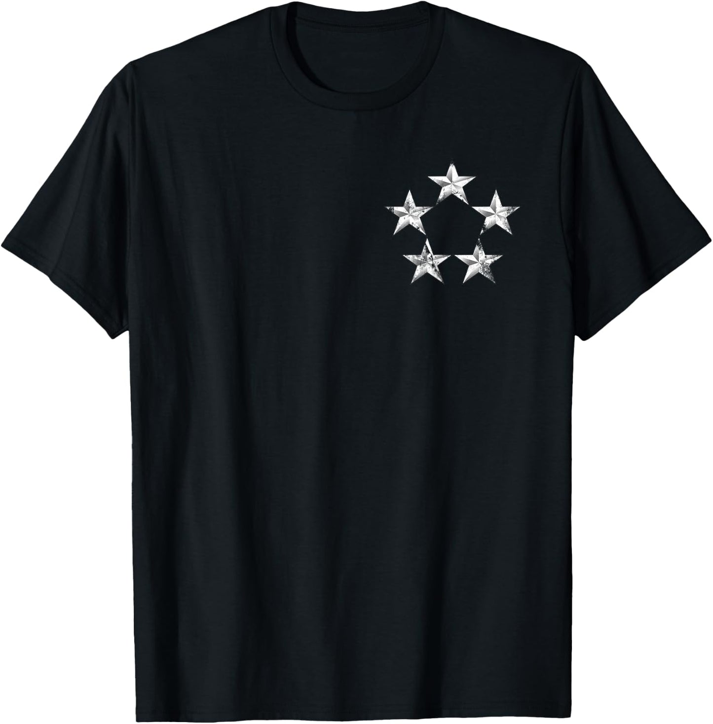 US Army Rank - Five Star General of the Army 5 Star Vintage T-Shirt - T-Shirt | Black