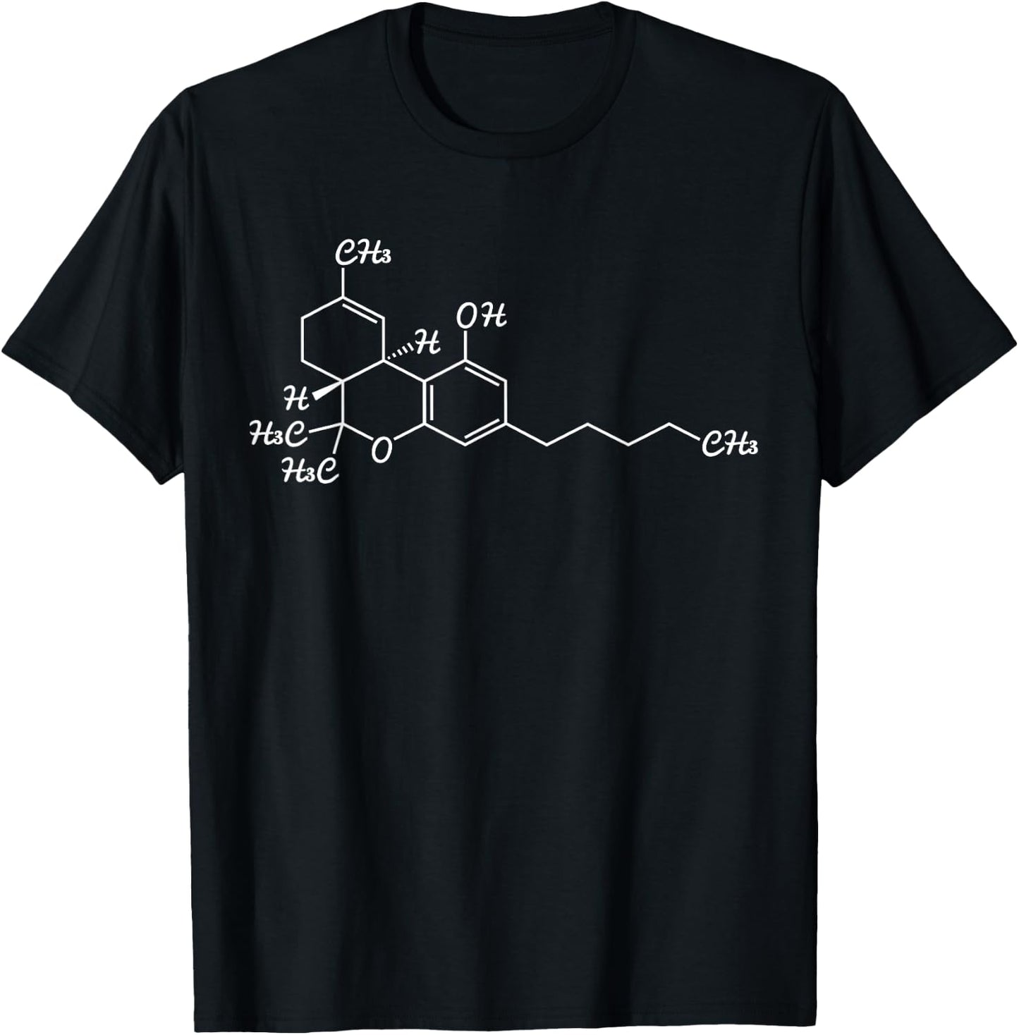 Structural Formula Medical Cannabis THC USA Hemp Weed Reggae T-Shirt - T-Shirt | Black