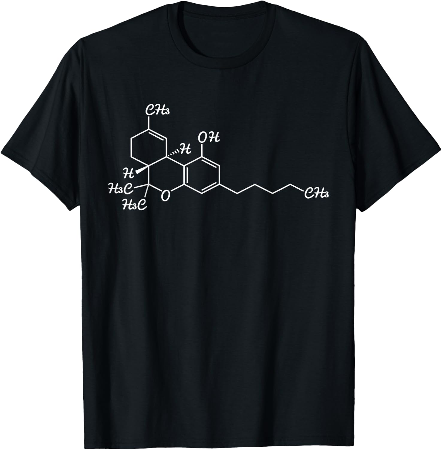 Structural Formula Medical Cannabis THC USA Hemp Weed Reggae T-Shirt - T-Shirt | Black