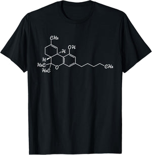 Structural Formula Medical Cannabis THC USA Hemp Weed Reggae T-Shirt - T-Shirt | Black
