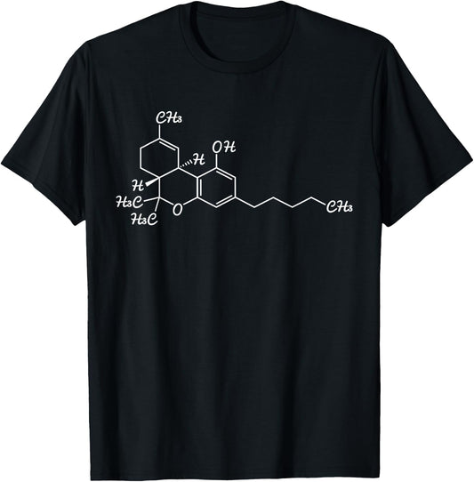 Structural Formula Medical Cannabis THC USA Hemp Weed Reggae T-Shirt - T-Shirt | Black
