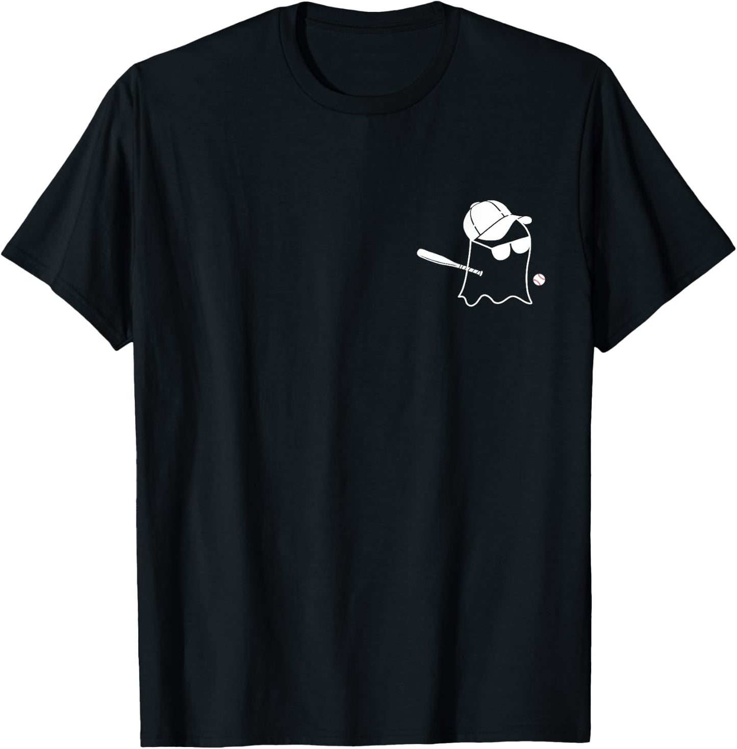 Ghost Baseball Halloween Costume Funny Baseball T-Shirt - T-Shirt | Black