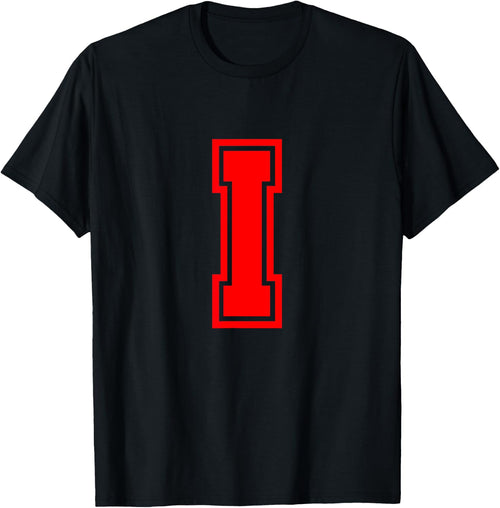 Letter I Red Monogram Initial