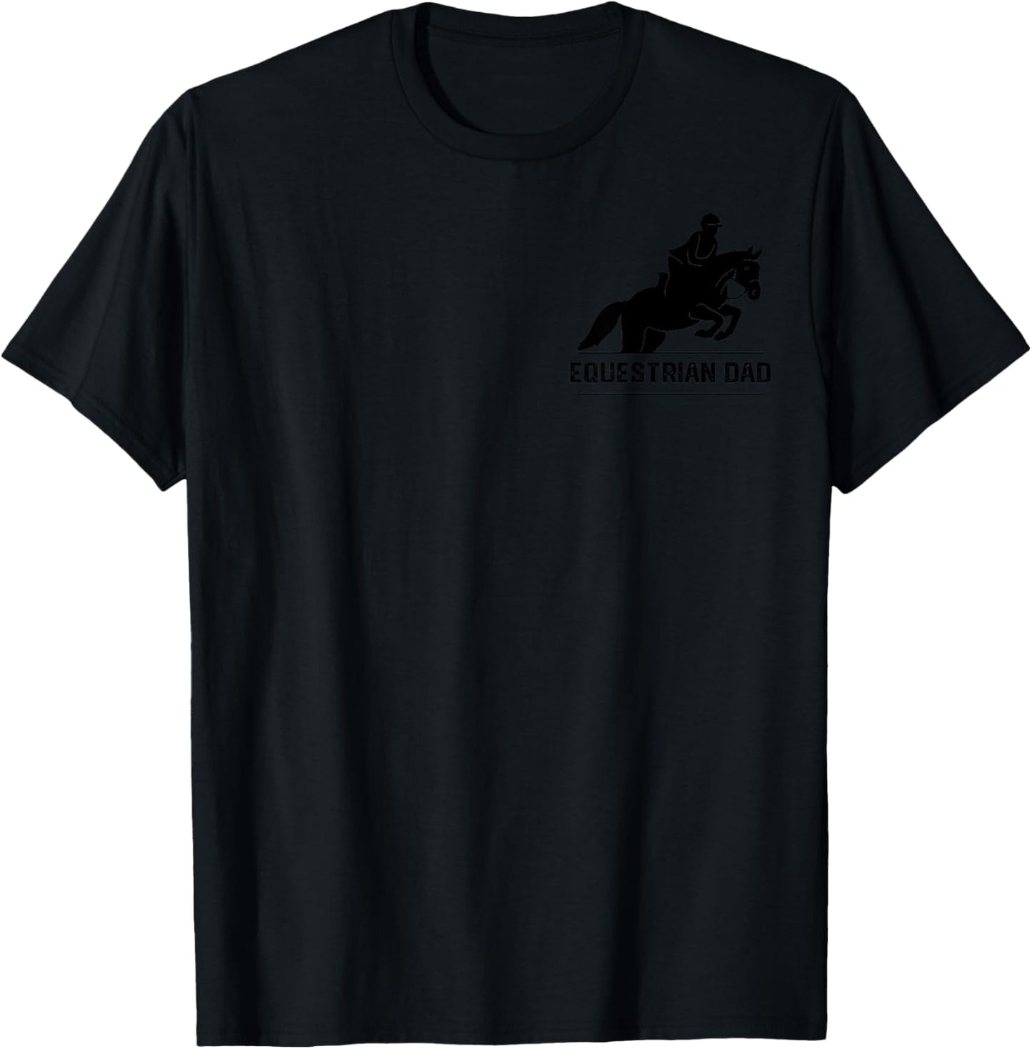 Equestrian dad life messy bun hair Horse Show dad Horseback T-Shirt - T-Shirt | Black
