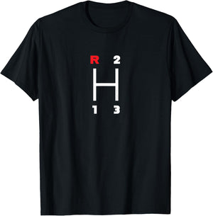 Car Gear Shifter Pattern Manual Transmission (3 Speed) T-Shirt - T-Shirt | Black