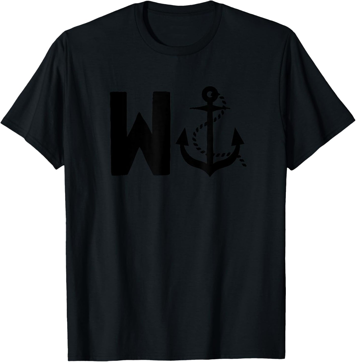 Sarcastic Saying W ANCHOR Funny Wanker Sailing Enthusiasts T-Shirt - T-Shirt | Black