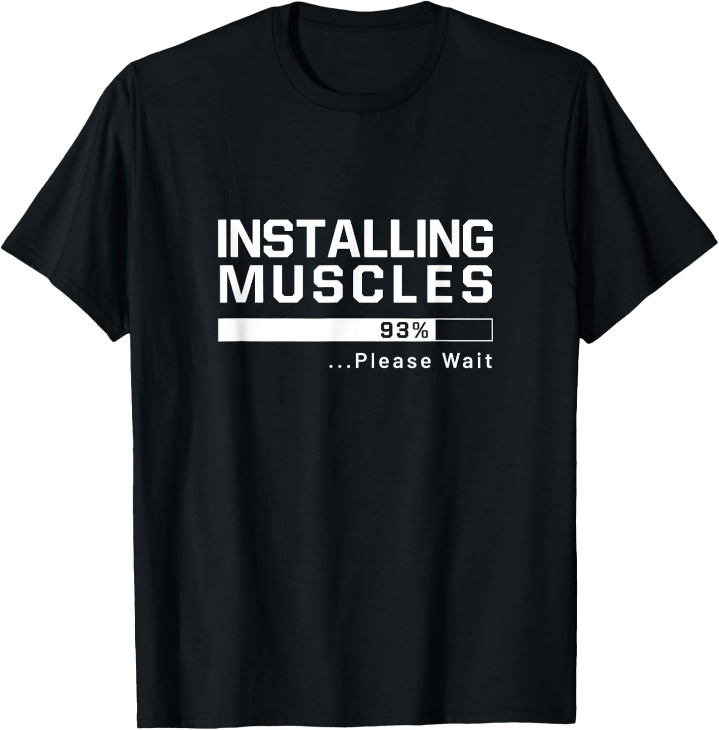 Installing muscles funny gym lover workout gift T-Shirt - T-Shirt | Black