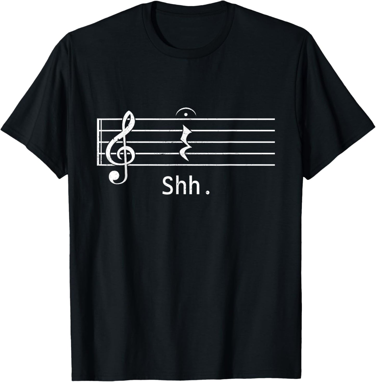 Music Lover Funny Musician Shh Quarter Rest And Fermata T-Shirt - T-Shirt | Black