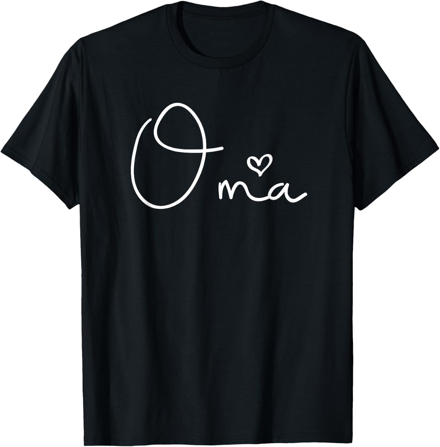 Oma Heart Grandma Christmas Mother's Day Birthday T-Shirt - T-Shirt | Black