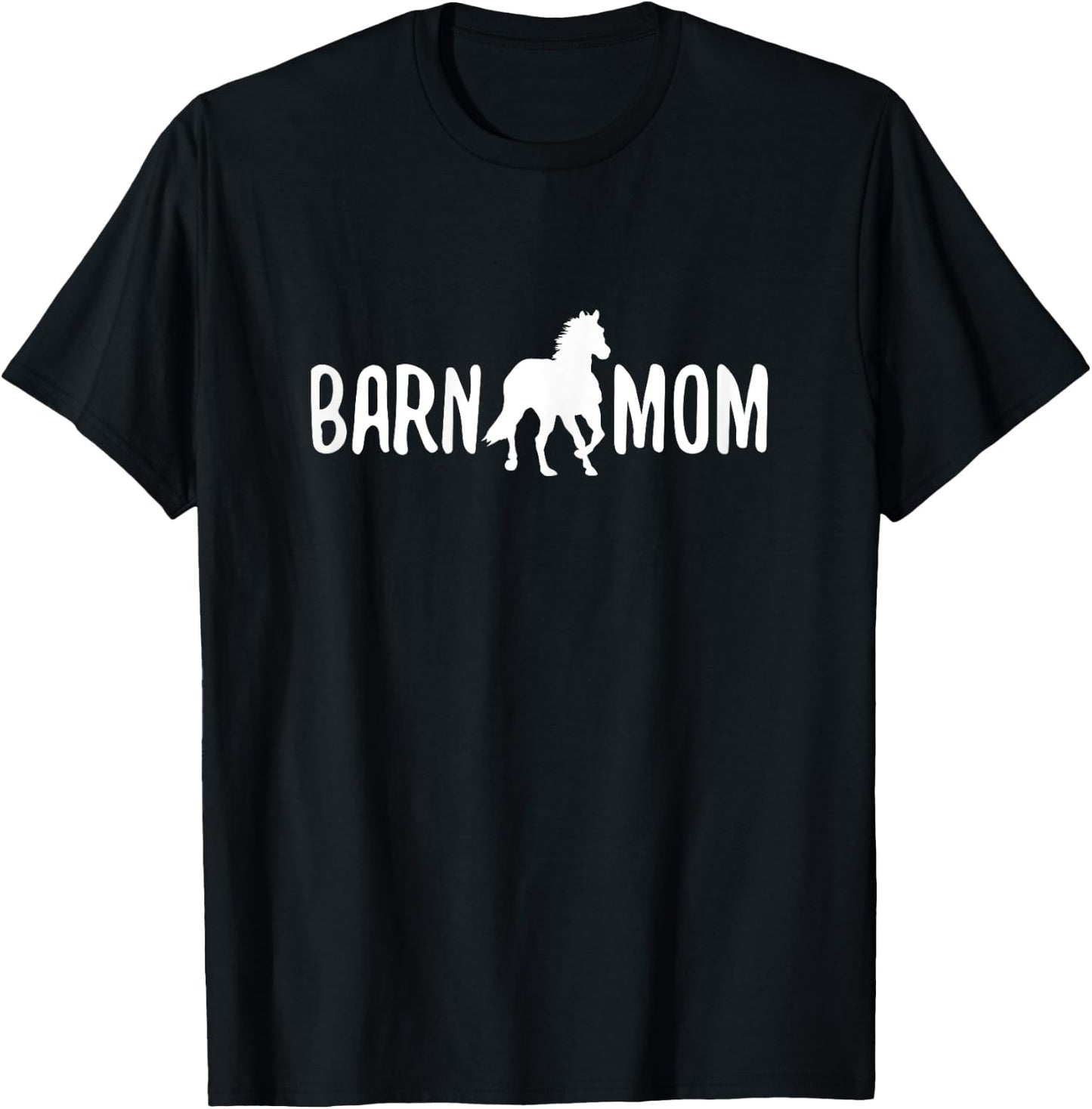 Mom Mommy Girl Horse Riding Barn T-Shirt - T-Shirt | Black