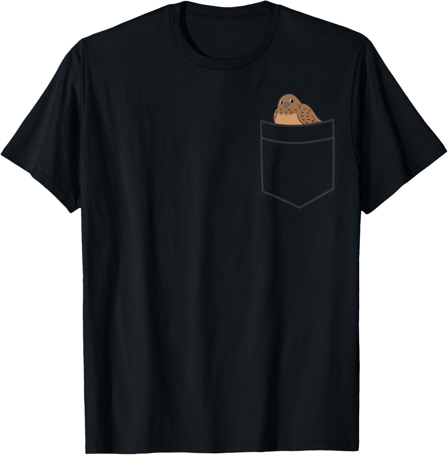 Quail Bird In A Pocket Cute Pocket Quail T-Shirt - T-Shirt | Black