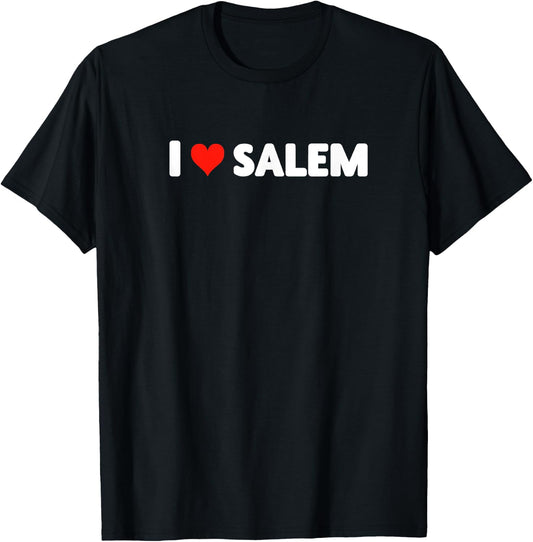 I Love Salem - Heart Travel Trip Vacation Holiday T-Shirt - T-Shirt | Black