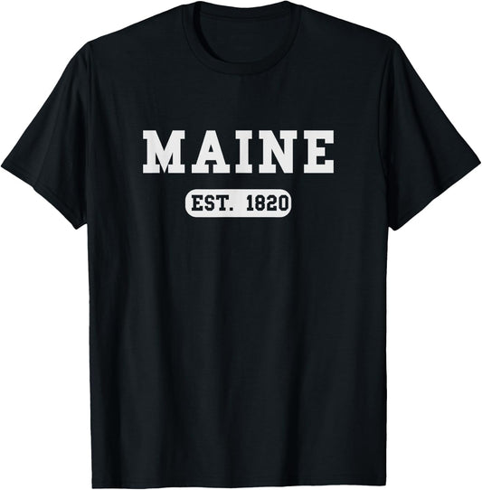MAINE - Throwback Design - Classic T-Shirt - T-Shirt | Black