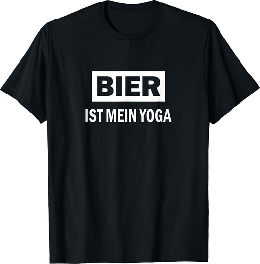 Bier ist mein Yoga Saying Beer T-Shirt - T-Shirt | Black