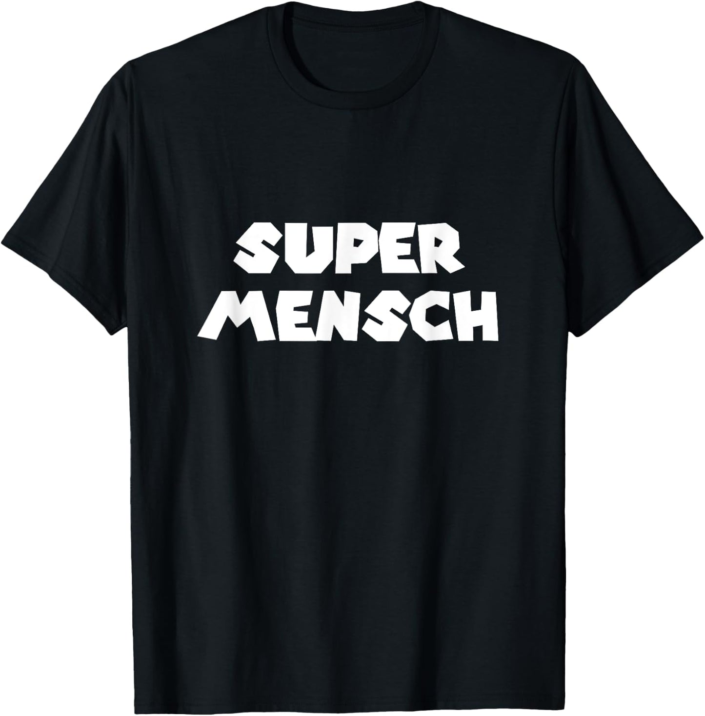 Super Mensch Yiddish Jewish Hebrew Father's Day Kosher Gym T-Shirt - T-Shirt | Black