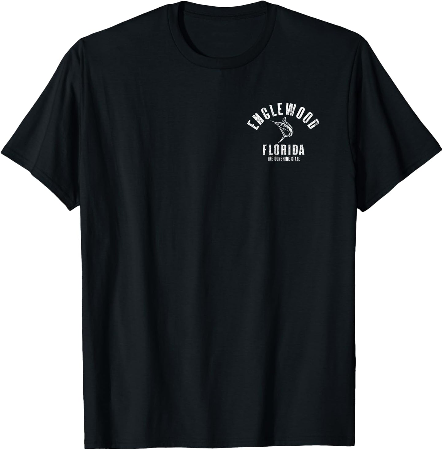 Englewood Florida Beach FL Retro Vintage Beach Front & Back T-Shirt - T-Shirt | Black