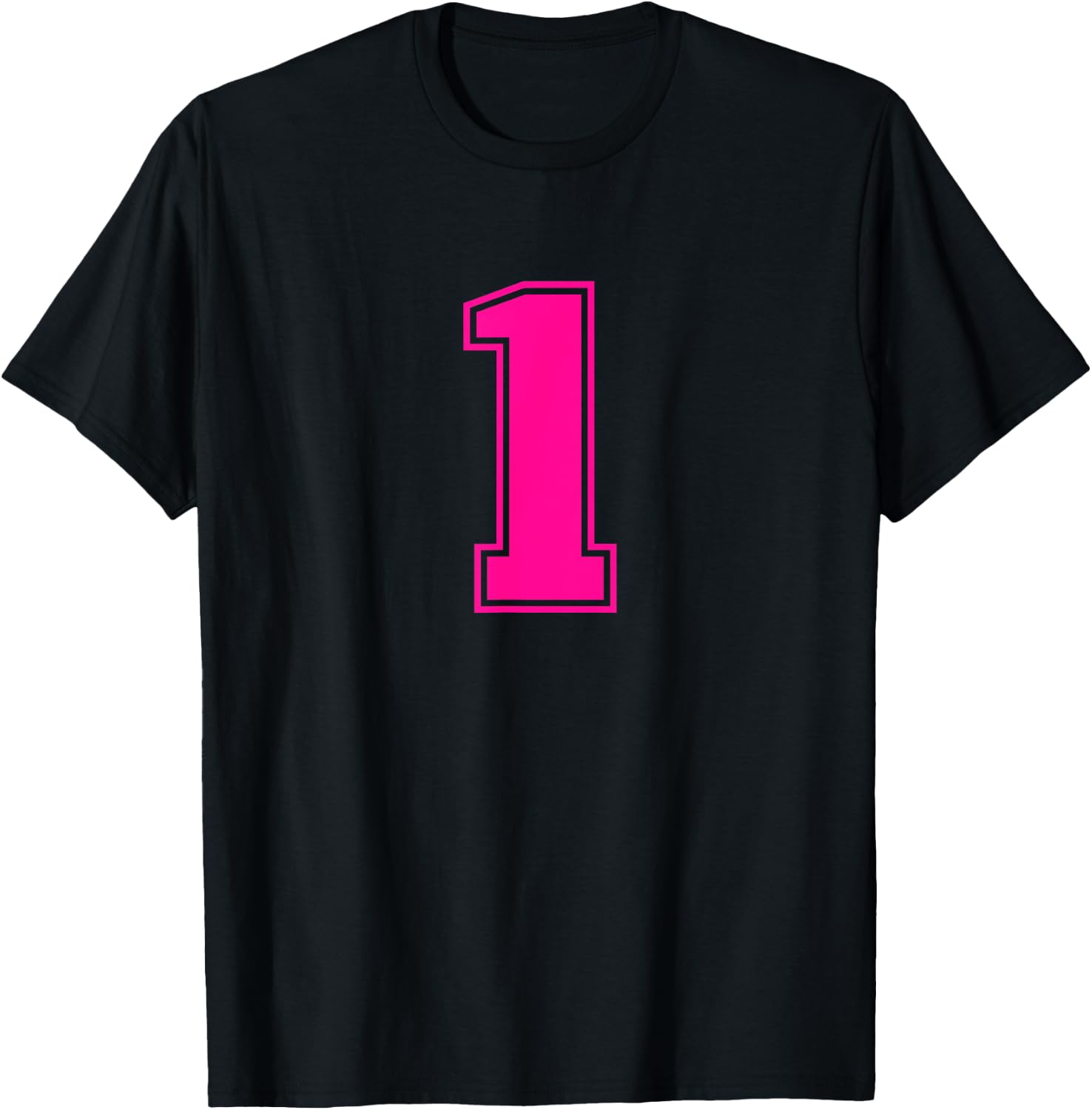 1 Pink Sport Number T-Shirt - T-Shirt | Black