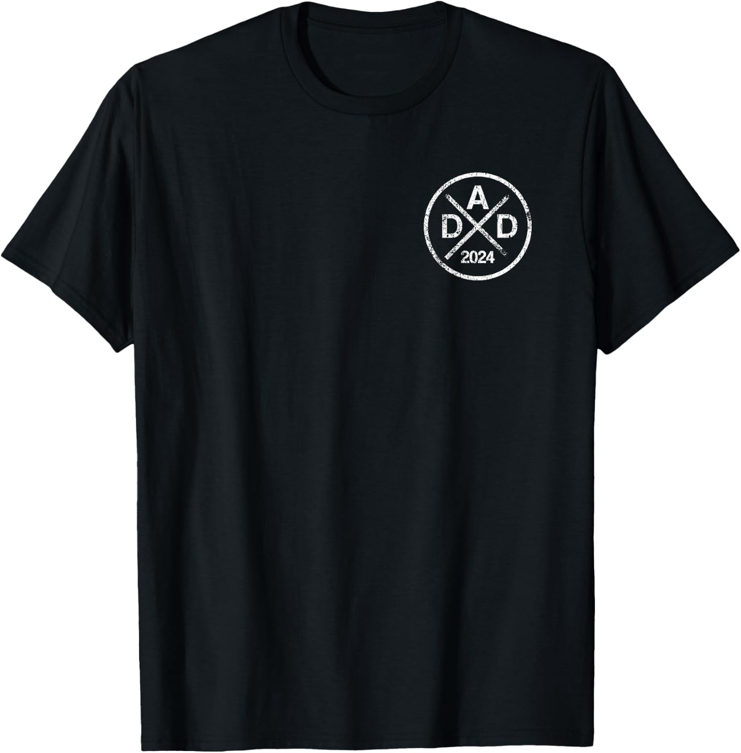 Dad 2024 Grunge, Father 2024, Retro Dad 2024 T-Shirt - T-Shirt | Black