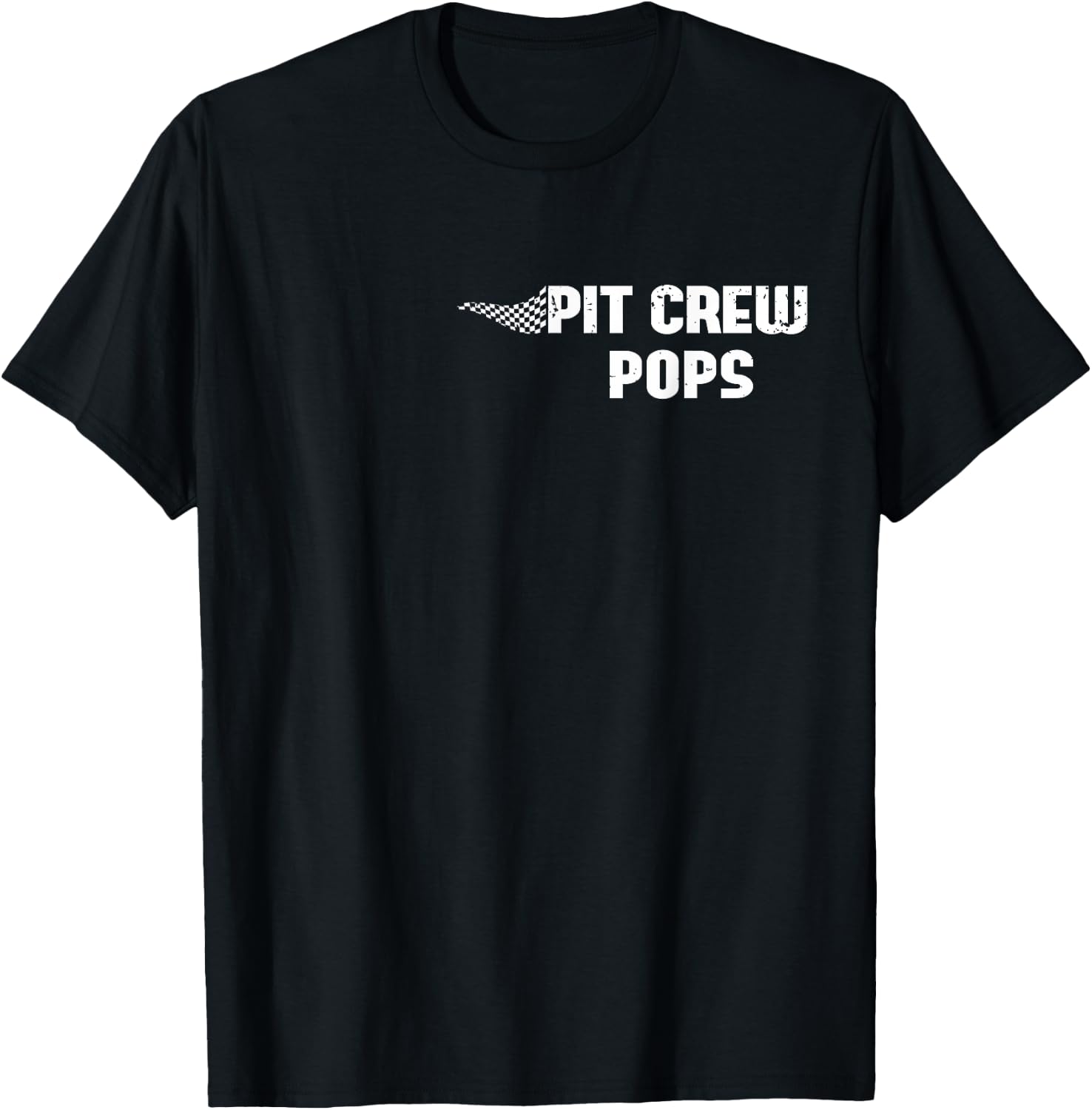 Pit Crew Pops Racing Car Family Matching Birthday Party T-Shirt - T-Shirt | Black