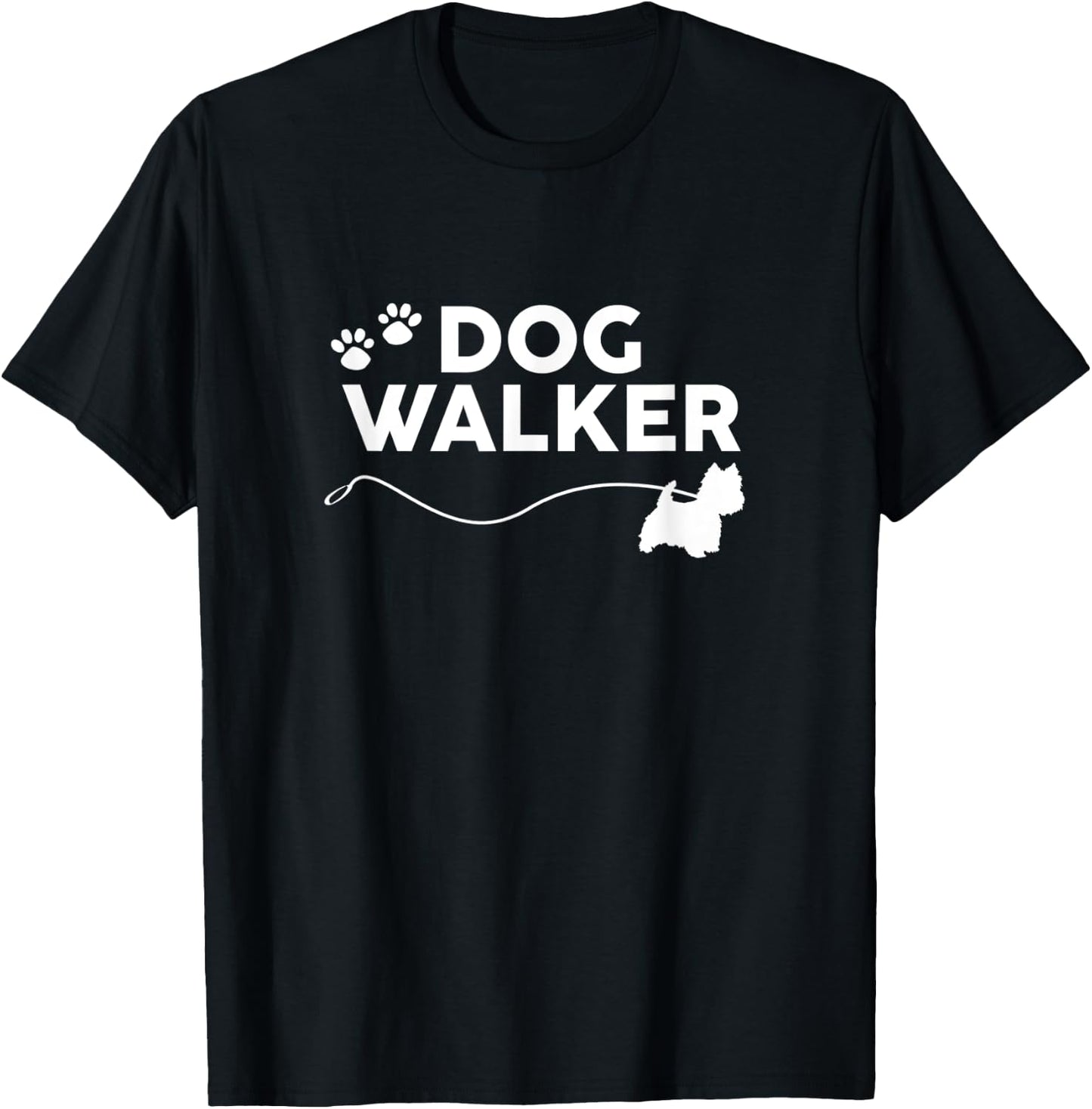 Westie Dog Walker Gifts Cute Dog Lover Walking Rescue Puppy T-Shirt - T-Shirt | Black